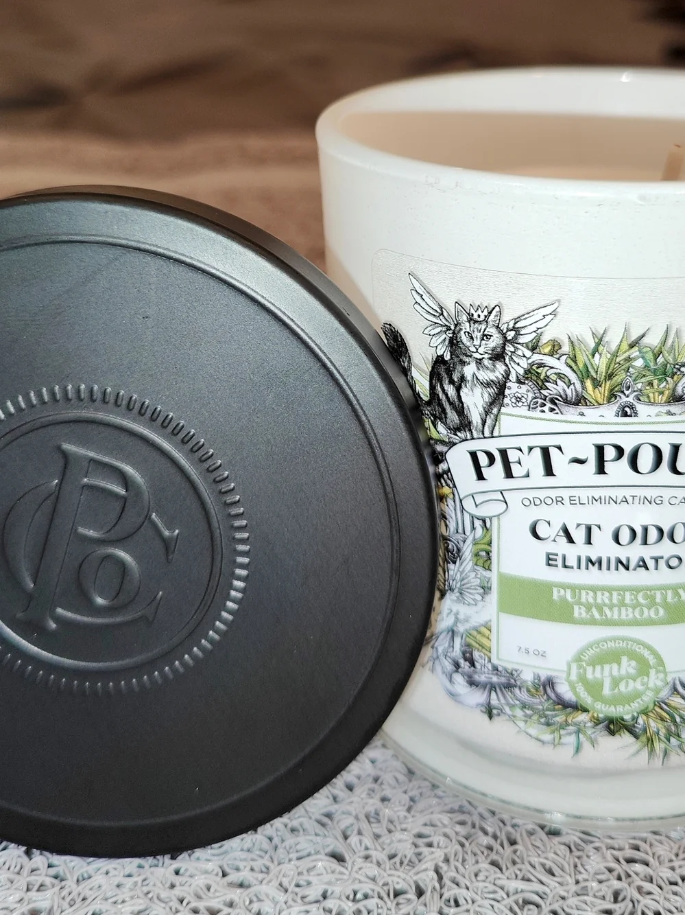 Pet-Pourri Purrfectly Bamboo Cat Odor Eliminator Candle - Green